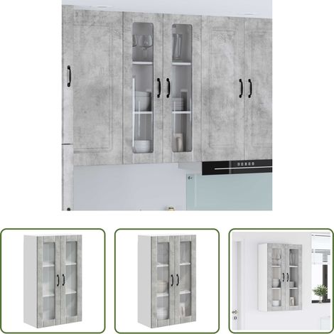 Holzwerkstoff - Küchenwandschrank Beton Grau 60 x 31 x 100 cm Holzwerkstoff (1/5)