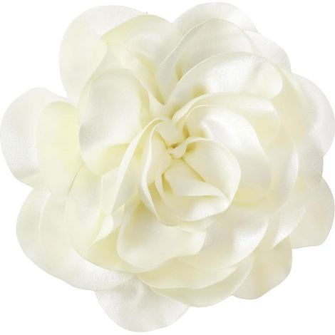 Broche Fleur Rose - 1 Pièce - Mousseline Faite Main - Accessoire Cheveux Et Vêtements - Pour Mariage Et Fête (1/5)