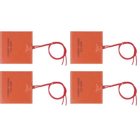 Silicone rubber heating pad, 4 pieces, 40W, 200℃, 100x100mm, electric blanket, flexible mat for industrial equipment, pipelines, storage tanks (1/5)