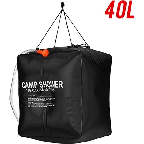 Borsa da doccia solare, Borsa da doccia da campeggio da 40 litri con tubo flessibile per doccia, Borsa da doccia solare da campeggio riscaldata ad energia solare portatile, Temperatura 45°C, per campe (1/5)