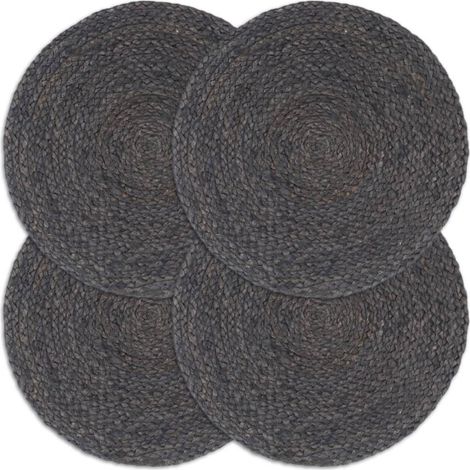 Tischsets 4 Stk. Dunkelgrau 38 cm Rund Jute vidaXL (1/4)