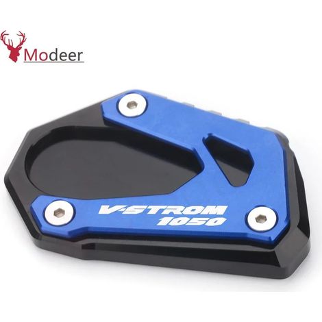 (V-Strom 1050 BLEU) Compatible avec Suzuki V-Strom 1050 (VSTROM1050 et V-Strom 1050XT) : extension de béquille latérale antidérapante MaxPower. (1/4)