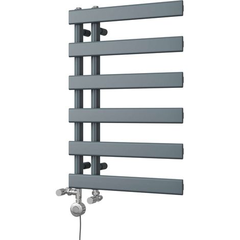 Agar - Anthracite Dual Fuel Towel Rail H748mm x W500mm Thermostatic (1/3)