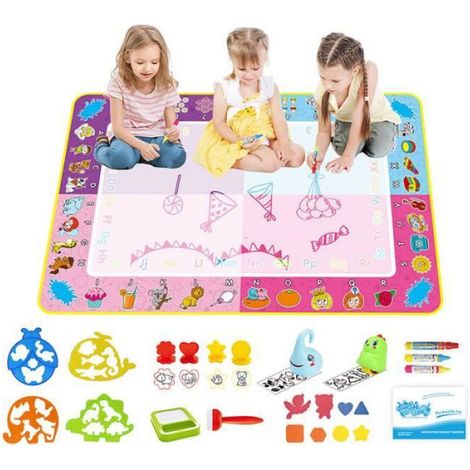 Tapis de dessin - - 150 x 100 cm - Jouet éducatif - Réutilisable - Sans mess (1/4)