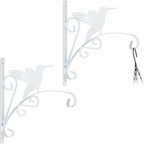 Set of 2 hanging basket brackets bird