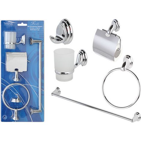 Juego de accesorios de baño de 5 piezas – Feridras Facile – Elegancia y funcionalidad para tu baño