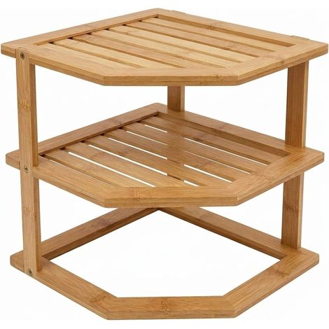 Scaffale Cucina Angolare Portapiatti 3 Ripiani Salvaspazio 25x25x23 cm (1/5)