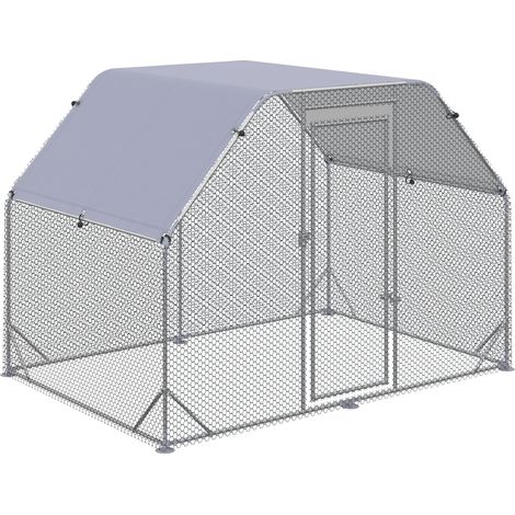 Recinto per Galline 280x190x195 cm con Copertura in Acciaio (1/5)