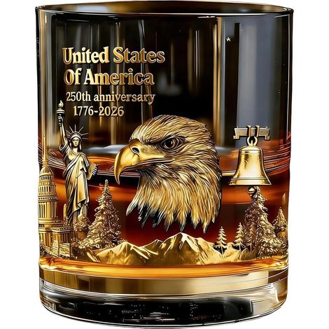 Verres à Whisky Le Verre de Vin Commémoratif du deux cent cinquantième  Verres à whisky tendance de 300 ml pour la Collection de Célébration, le Bar, la Maison, le Pub et pour Fête (1/5)