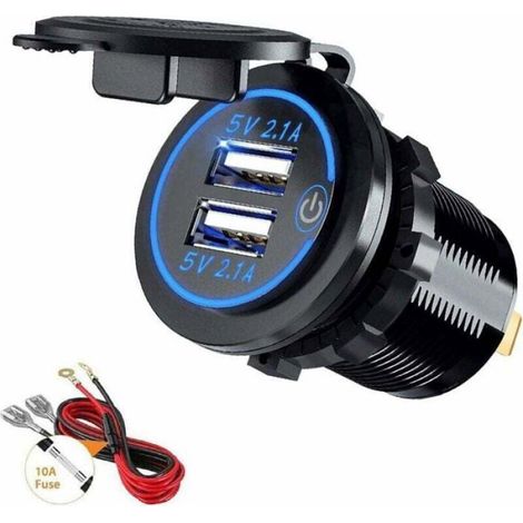 Double Prise USB Voiture 5V/4.2A, Interrupteur, 12V/24V (1/4)