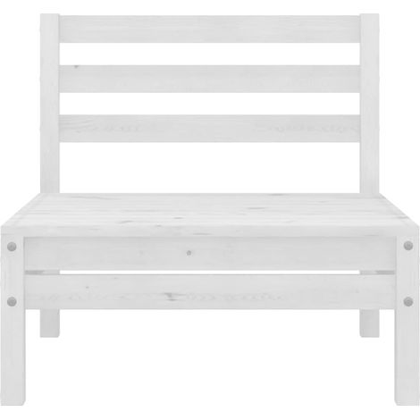 Canapé de jardin central, Canapé d'extérieur, Meuble de jardin, Blanc Bois de pin massif OIB5861E (1/5)