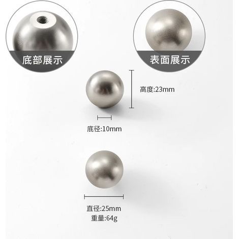 (Argent mat - B - 1 pièce) Boutons et poignées en laiton massif de style nordique pour tiroirs et commodes - Poignées de meubles en bronze - Poignées créatives et luxueuses pour armoires de cuisine (1/5)