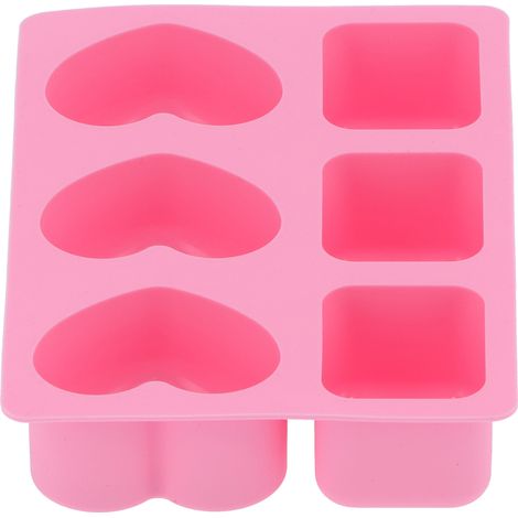 Moule à gâteau rectangulaire en forme de cœur à 6 grilles, moule à savon en silicone, outil de cuisson pour la cuisine et la pâtisserie à domicile