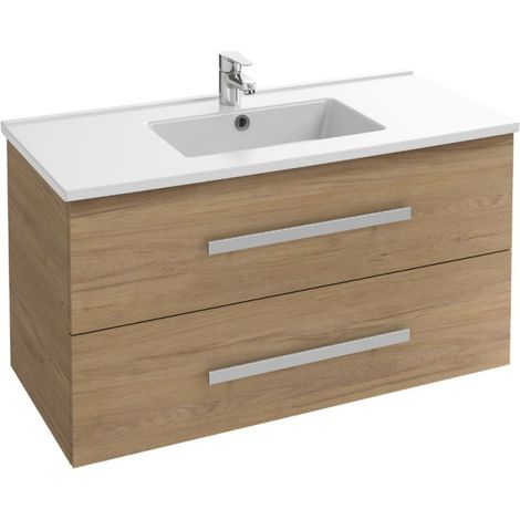 Mueble lavabo suspendido 100 cm JACOB DELAFON Ola up roble (1/5)