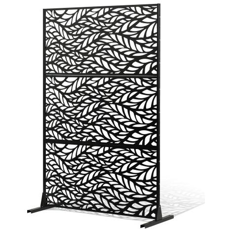 Mampara de Privacidad de Metal de 120 x 50,8 x 183 cm con Soporte, Mamparas y Paneles de Privacidad Independiente para Exteriores de 3 Paneles para Jardín, Balcón, Patio, Habitación, Negro (1/5)