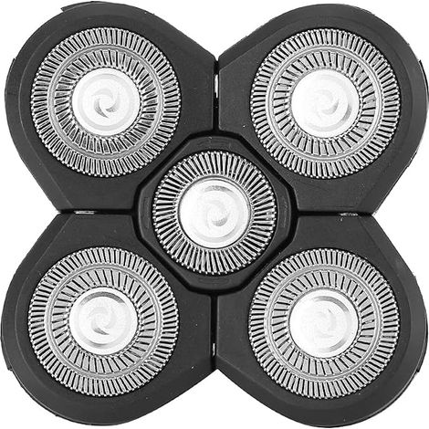 Afeitadora eléctrica universal, cabezal giratorio de 5 cuchillas para hombre, accesorios de afeitado, cabezal de repuesto impermeable, afeitadora eléctrica (5 cabezales de repuesto) (1/5)