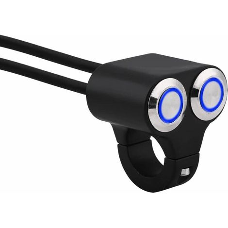 Tigrezy 2 pezzi Interruttore manubrio Interruttore di controllo manubrio moto Pulsante di ritorno manuale On/Off 22mm Universale