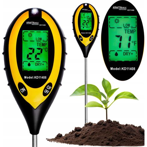 misuratore di acidità, tester per giardinaggio, pH del terreno, temperatura, umidità (1/5)