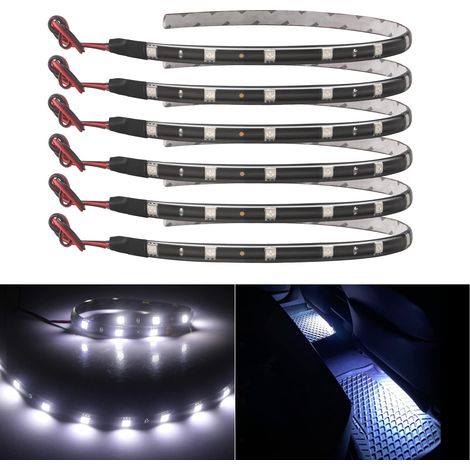 Weiße, flexible, wasserdichte LED-Innenraumleiste für Autos und Motorräder, 12 V, 5050-12SMD, 30 cm, 6 Stück (1/5)
