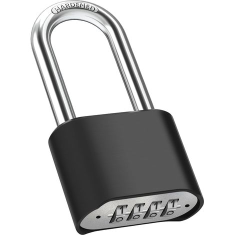 Cadenas Code 4 Chiffres, 52mm Cadenas Extérieur Etanche, Robuste et Antivol, 8mm Loquet Cadenas à Combinaison, Exterieur Serrure Porte de Garage, pour Cours, Porte, Clôture, Casier Long (1/5)