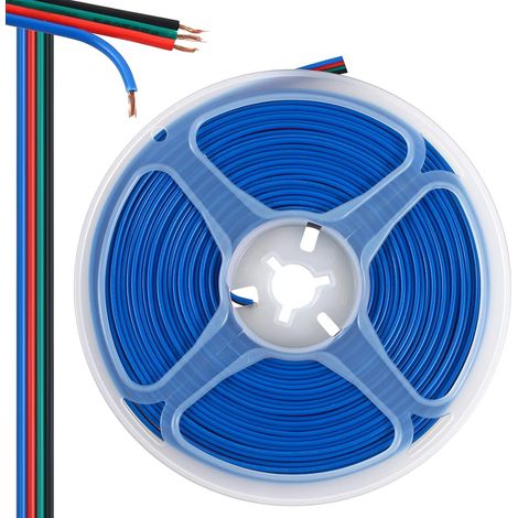 10 m 4 broches câble d'extension Ligne Fil pour RGB 5050 3528 LED Bande lumineuse (1/5)
