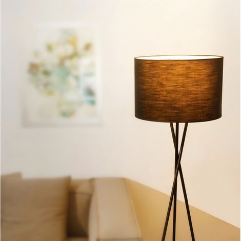 Luminária de Châtres Tripode en Métal Noir – Douille E27, Design Robuste et Élégant, Sans Ampoule, Idéale pour Salon et Chambre, Ambiance Industrielle Chic (1/4)