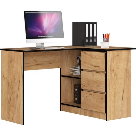 Bureau : 4 tiroirs à droite, Chêne Sonoma, 77 × 90 × 50 cm (1/4)