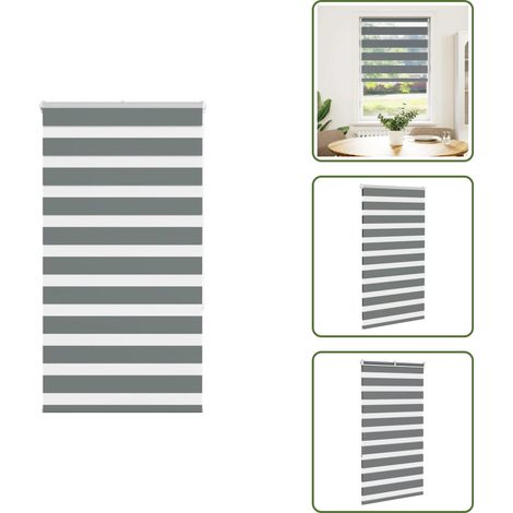 Zebrarollo Dunkelgrau 80x150 cm Stoffbreite 75,9 cm Polyester - Zebra-Jalousie - Zebra-Jalousien - Zebra-Rollo - Doppelrollo (1/5)