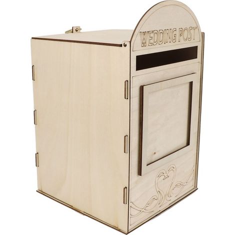 Boîte aux lettres en bois pour mariage, avec cadenas et clé, décoration de réception, anniversaire ou fête, modèle JM01618 (1/5)