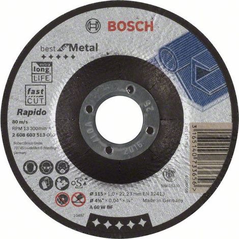 BOSCH Profiltrennscheibe Best for Metal – Rapido A 60 W BF, 115 mm, 1,0 mm 2608603513