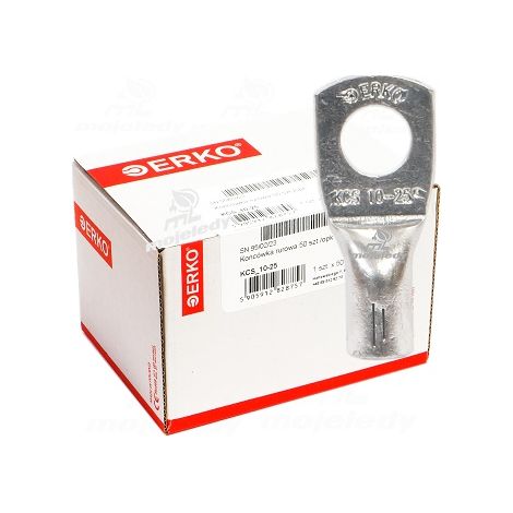 Terminale a occhiello per tubo KCS CU 25mm M10, 50 pezzi. erko