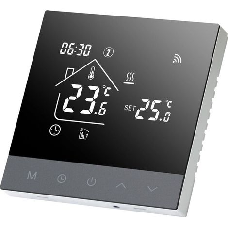 TS4Gwifi-EP 16A Programmable WiFi Smart Thermostat for Electric Heating with LCD Touchscreen, Compatible with Alexa and Google Assistant, Voice Control (1/4)