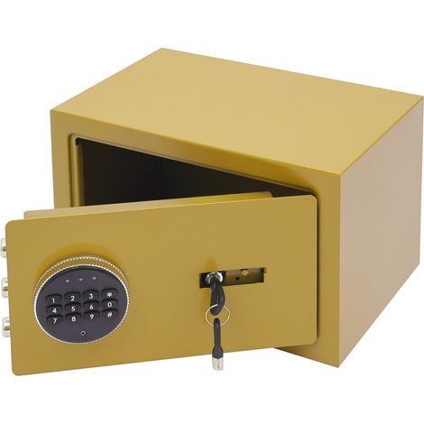 Petit coffre-fort à domicile, un coffre-fort intégré dans le meuble avec serrure à combinaison et triple système d'alarme anti-effraction, adapté pour ranger des bijoux, de l'argent liquide (1/5)