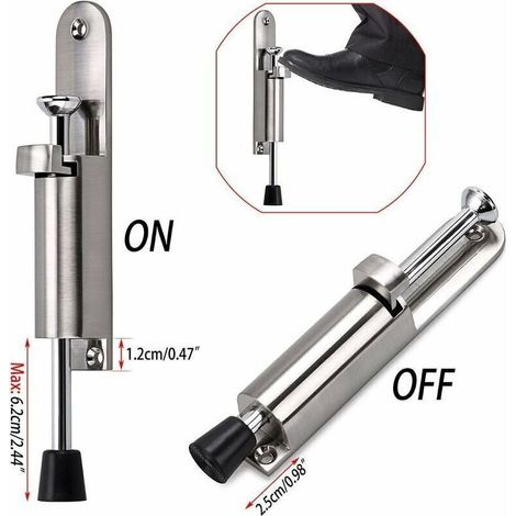 Butée de Porte en Acier Inoxydable avec Revêtement Caoutchouc, Lot de 2, Finition Argentée