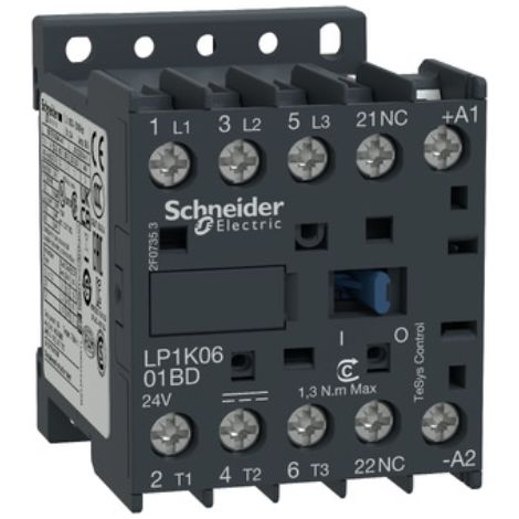 Contacteur TeSys LP1K 3P AC3 440V 12 A bobine 24 V CC - LP1K1201BD