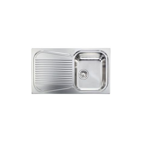 CM 011643.D1.01.2018 Matico Lavello da Incasso 1 Vasca con Gocciolatoio a Sinistra Acciaio Inox Satinato (86x50 cm) colore Inox Satinato (1/5)