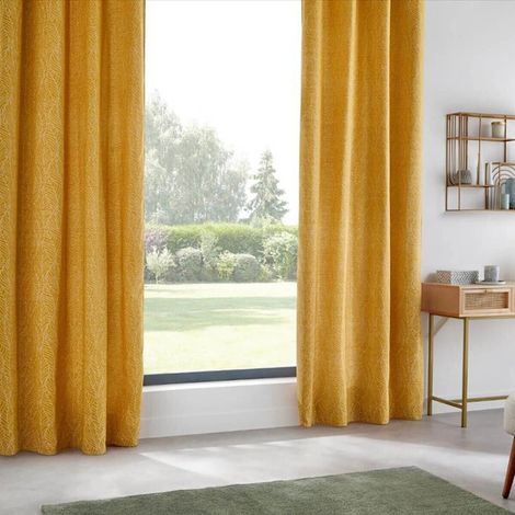 Rideau 140x260 Chenille feuille ocre Atmosphera (1/3)