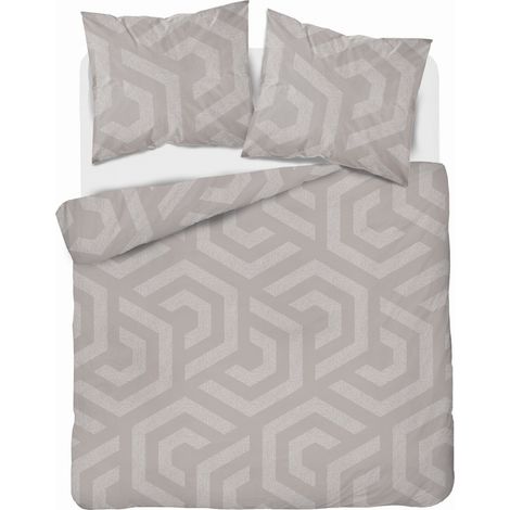 Ropa de cama de algodón 180x200 Mosaico geométrico beige (1/5)