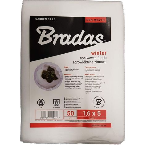 Tessuto protettivo Bradas bianco 1,6 m x 5 m resistente UV