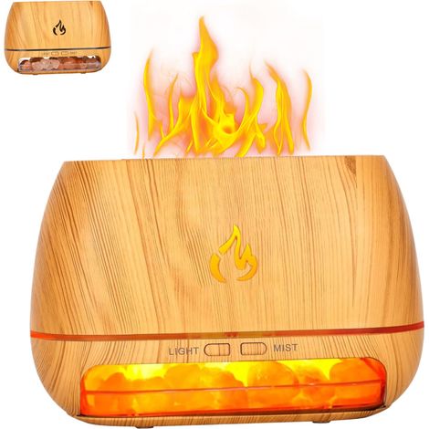 Lampendiffusor 3 in 1 200 ml Ultraschall-Diffusor für ätherische Öle, Simulationsflamme, Luftbefeuchterhersteller, buntes, klares Aroma für Zuhause