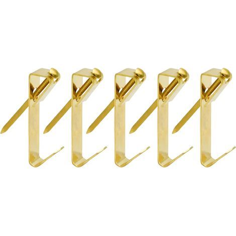 50 Wandhaken mit Nägeln, hohe Tragkraft, langlebig, rostfrei, korrosionsbeständig und bruchfest, ideal zum Aufhängen von Kleidung, Taschen und Mänteln im Schlafzimmer – Gold
