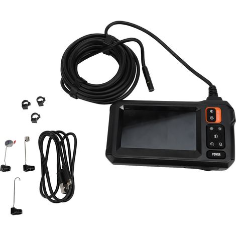 Endoscope 16,4ft 1080P 4,3 pouces écran IPS angle 170° 8MM double lentille IP67 résistant à l'eau caméra endoscope de voiture appareil réparation égout inspection (1/2)