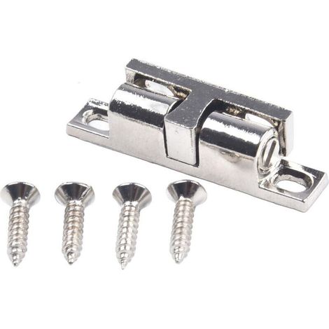 Serrure à bille pour porte d'armoire, lot de 4, interrupteur encastré pour porte d'armoire, serrure à bille en alliage de zinc pour meubles (argent 43 mm)