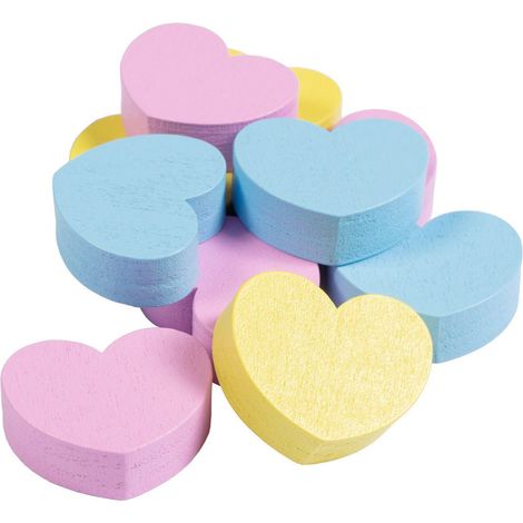 Leckerlis aus Holz Hearts: Taglia unica, giallo e rosa e acquamarina