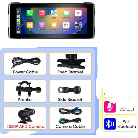 Lettore multimediale da 7 pollici, impermeabile, compatibile wireless, DVR (1/2)