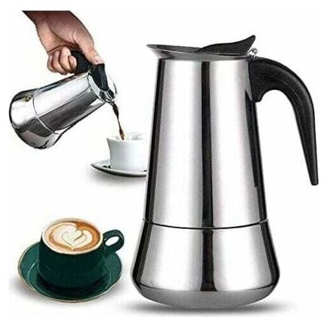 Cafetière italienne 12 tasses en acier inoxydable compatible tous types de feux 12 tasses (1/5)