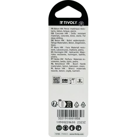 Tivoly • 1 Punta per cemento Pro Ø 6 mm - Inserto in metallo duro - Gambo cilindrico