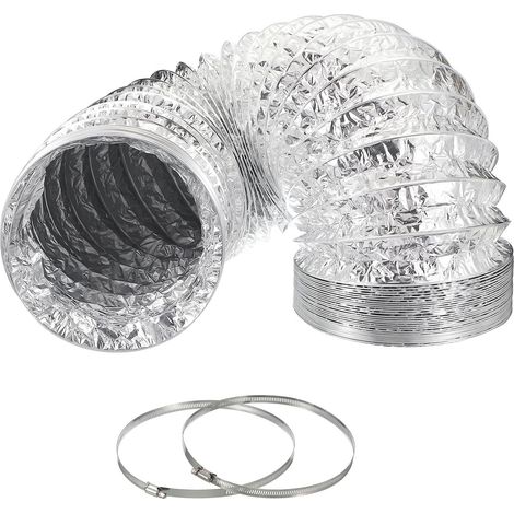 3 Mètres Tuyau De Sécheuse 200mm Diamètre Conduit Flexible Argent (1/5)