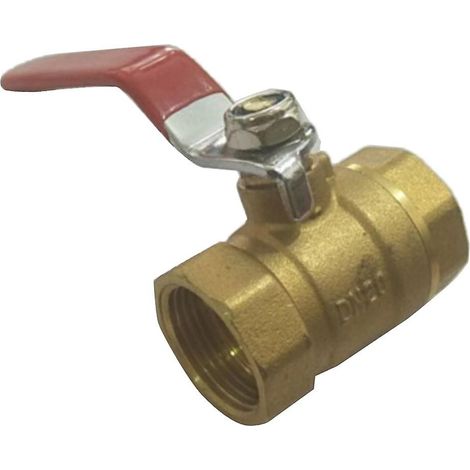 Vanne à bille en laiton à passage intégral, filetage femelle 3/4", interrupteur d'arrêt (1/5)