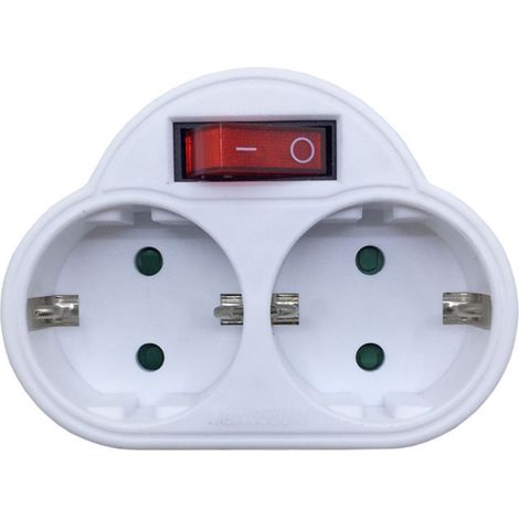 Adaptateur de prise allemand 9x8x7cm en plastique et cuivre 16A 3680W 250V pour une utilisation en intérieur avec verrouillage enfant et mode économie d'énergie (1/5)